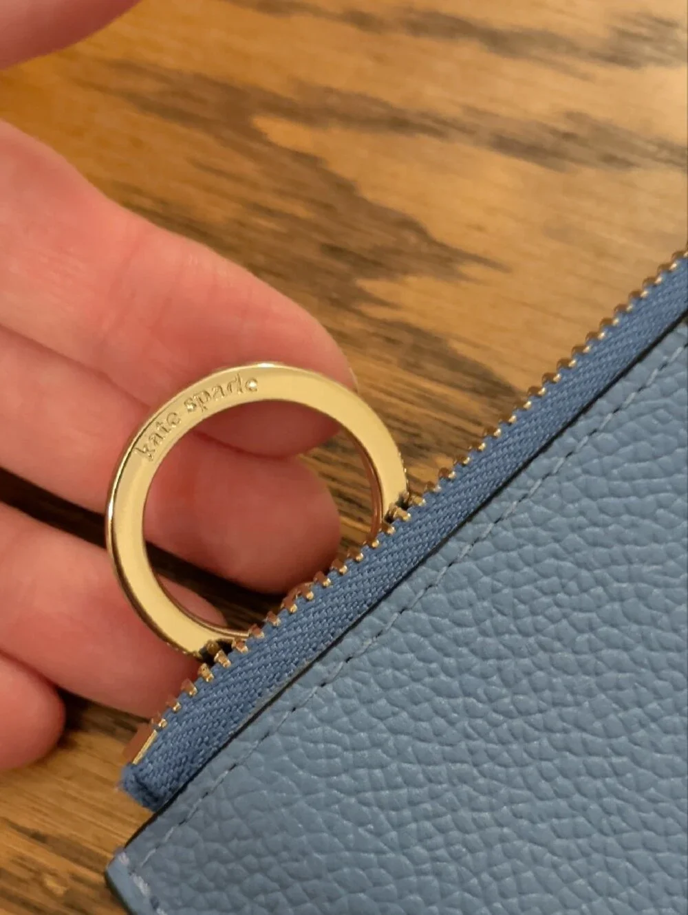Kate Spade Two-Tone Card Case with Gold Hardware + Keyring
